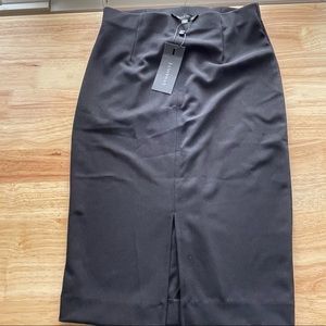 Tags on black highwaisted a line skirt